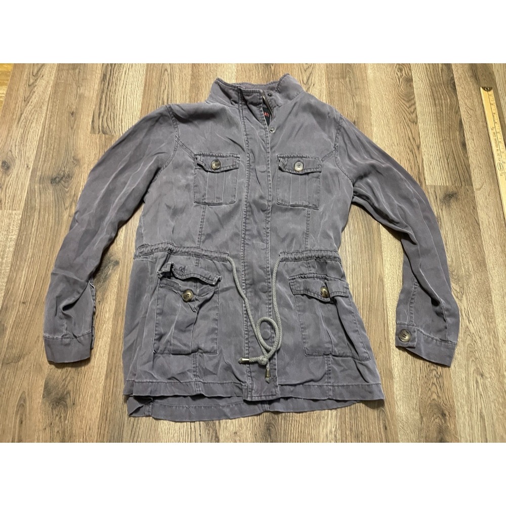Black Label Shirt, Women's Size Small, Gray, Long Sleeve, Zip Up, Front Pockets